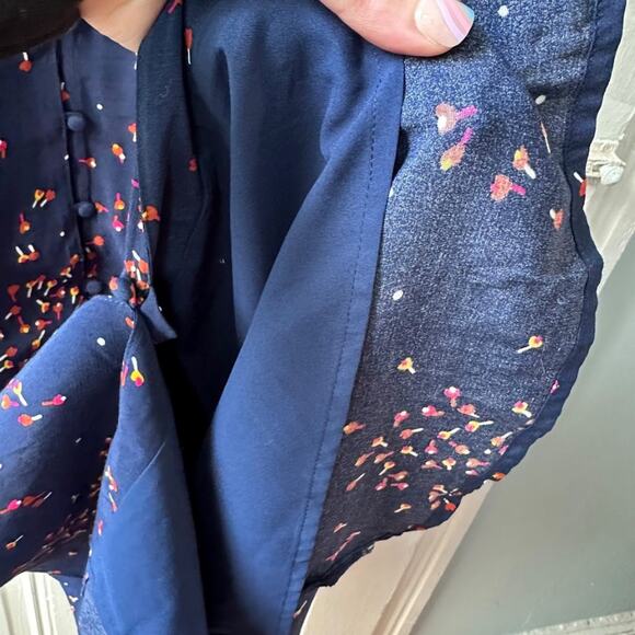 Gap Womens Navy Blue Mini Dress with Front Button Closure - Fully Lined - Size 6 - Picture 7 of 7